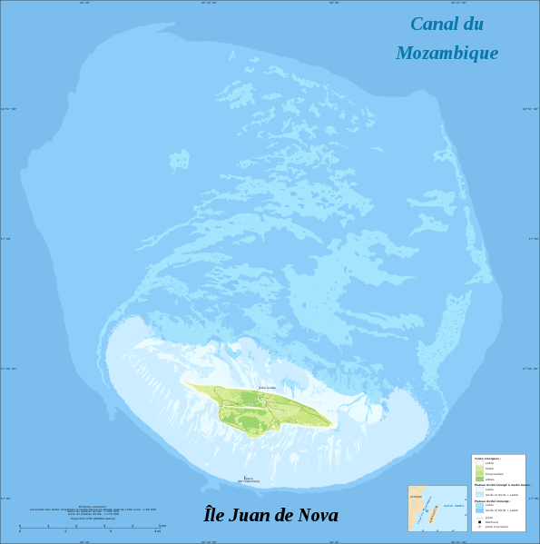 File:Juan de Nova Island and reef land cover map-fr.svg