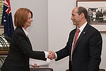 Gillard meets with US Ambassador Jeff Bleich on 26 November 2009 Julia Gillard US Ambassador 2.jpg