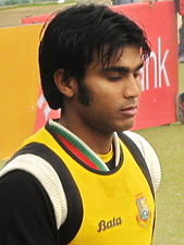 Bangladesh opener Junaid Siddique training before 3rd ODI between Bangladesh and Zimbabwe in January 2009