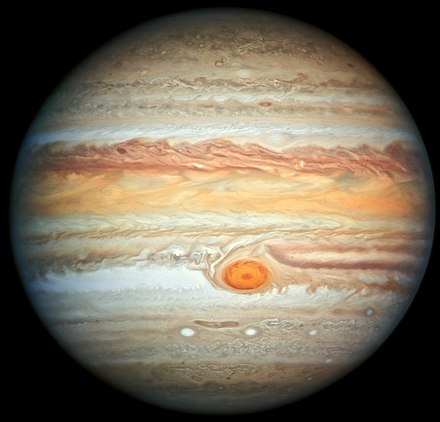 Jupiter, as seen by the Hubble Space Telescope (2019).