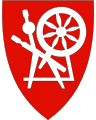 Kommunevåben for Kåfjord (Gáivuotna) blev godkendt i 1989, og er prydet med en sølvfarvet rok på rød bund. Motivet skal symbolisere husflid og traditioner.