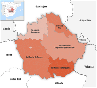 Comarcas in der Provinz Cuenca