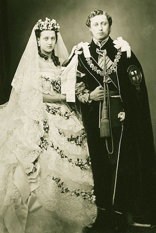 The Prince and Princess of Wales on their wedding day, 1863