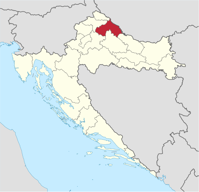 Koprivnica-Križevci County within Croatia