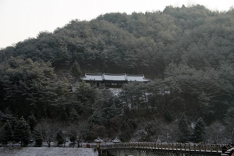 File:Korea-Snow in Andong-Hanok on a slope near Andong Seokbinggo-01.jpg