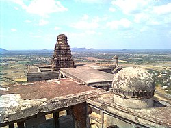 Remains of the ancient fort on the Krishnadevaraya Hill