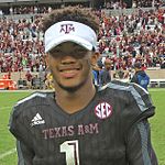 2014 alumnus Kyler Murray with the Texas A&M Aggies in 2015 Kyler Murray Oct 31, 2015 - Cropped.jpg