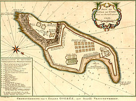 Mapa de la isla de Gorea de 1772.