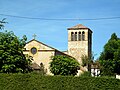 L'église Saint-Martin, vue générale, clocher.