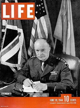 Выпуск журнала 19 июня 1944 года с фотографией генерала Дуайта Дэвида Эйзенхауэра