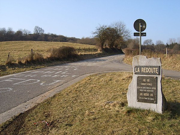 The foot of the Côte de La Redoute in Aywaille.