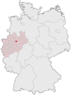 Location of the independent city of Hamm in Germany