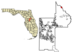 Lake County Florida Incorporated and Unincorporated areas Astor Highlighted 1202275.svg