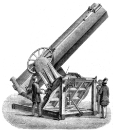 Drawing of the 80 cm Foucault telescope of Marseille Lanature1873 telescope foucault.png