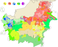 Tidung among the languages of Kalimantan (orange #59, top) Languages of Kalimantan.svg