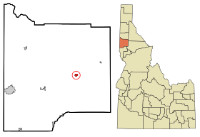 Latah County Idaho Incorporated and Unincorporated areas Deary Highlighted.svg