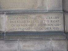 The datestone Leith library, Edinburgh (Date stone) 004.jpg