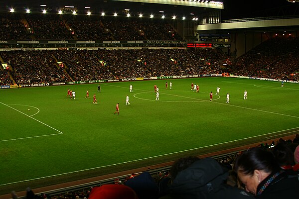 Sunderland playing against Liverpool at Anfield