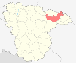 Location of Gribanovsky District in Voronezh Oblast