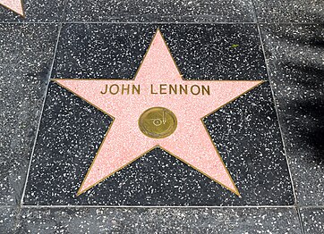 John Lennon's Hollywood star, placed on Hollywood Boulevard in 1988.[8]