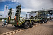 English: MZKT-741501 tank trailer. 10th international exhibition of arms and military machinery Milex-2021 (23-26 June 2021). Minsk, Belarus Русский: Тягач для перевозки танков МЗКТ-741501. 10-я международная выставка вооружения и военной техники Milex-2021 (23-26 июня 2021). Минск, Беларусь