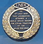 Mallard' speed record plate