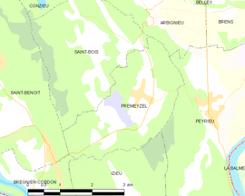 Mapa obce Prémeyzel
