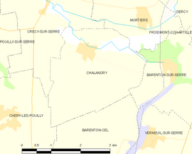 Mapa obce Chalandry