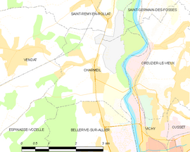 Mapa obce Charmeil