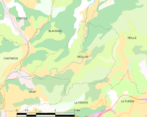 Poziția localității Peillon