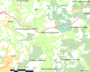 Poziția localității Gimel-les-Cascades