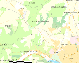 Mapa obce Daix