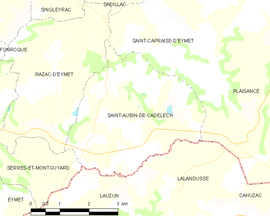 Mapa obce Saint-Aubin-de-Cadelech