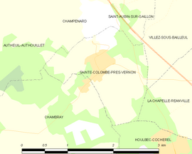 Mapa obce Sainte-Colombe-près-Vernon