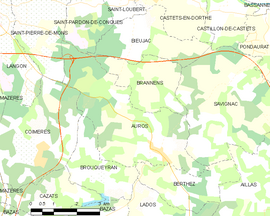 Mapa obce Auros