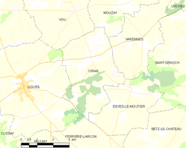 Mapa obce Ciran