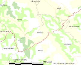 Mapa obce Monget