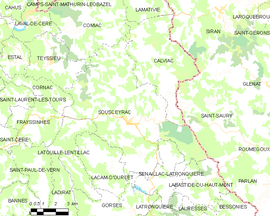 Mapa obce Sousceyrac