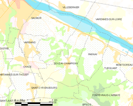 Mapa obce Souzay-Champigny