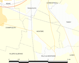 Mapa obce Montbré
