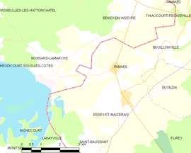 Mapa obce Pannes