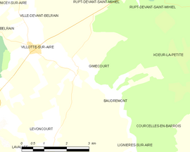 Mapa obce Gimécourt