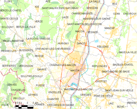 Mapa obce Mâcon