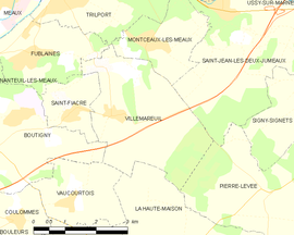 Mapa obce Villemareuil