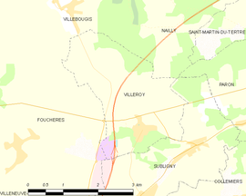 Mapa obce Villeroy