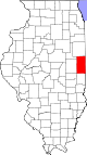 Map of Illinois highlighting Vermilion County.svg