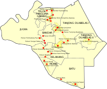 Teluk Panglima Garang in Kuala Langat District Map of Kuala Langat District, Selangor.svg