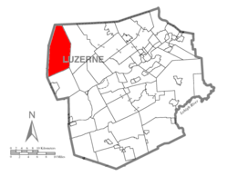 Mapa Luzerne County zvýraznění Fairmount Township