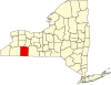 Mapa del estado que destaca el condado de Allegany