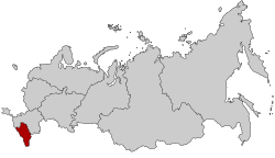 Северно-Кавказки федерален окръг на картата на Русия